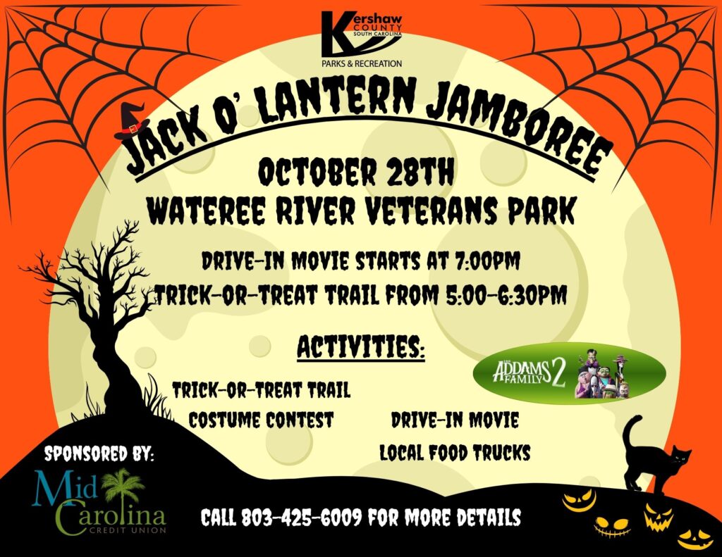 Flyer for the Jack O' Lantern Jamboree in Lugoff, SC.